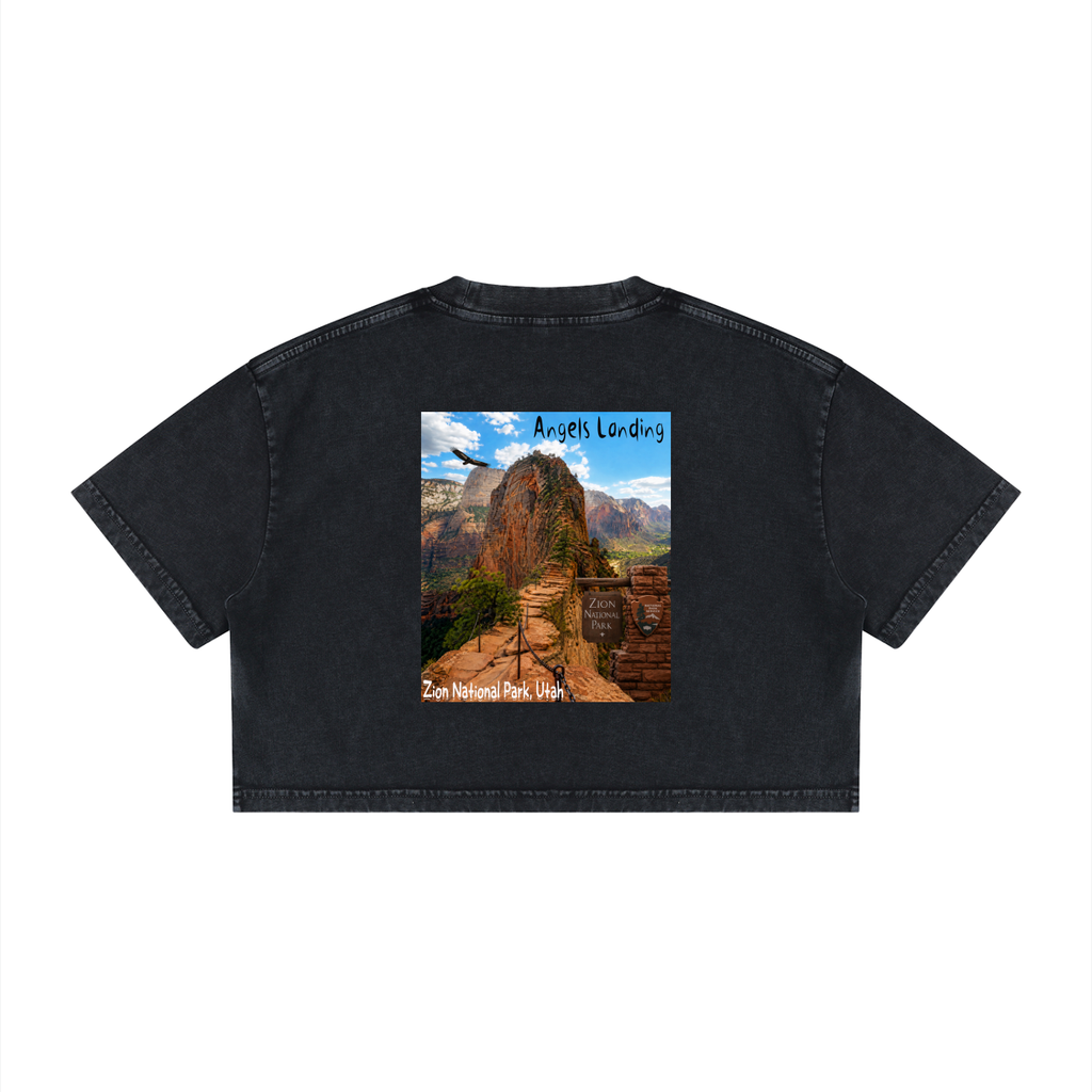 Women's Mineral Wash Cotton Crop T-Shirt