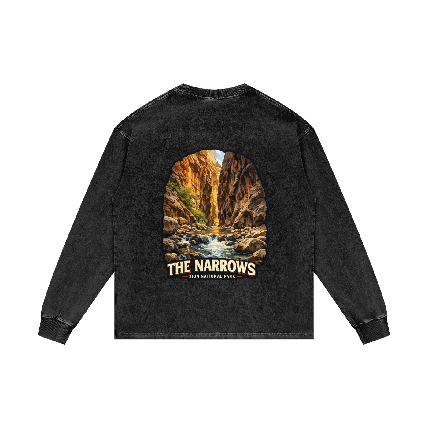 The Narrows  |  "I did'um"  National Parks Collection  |  Acid Wash Oversize Long Sleeve T-Shirt