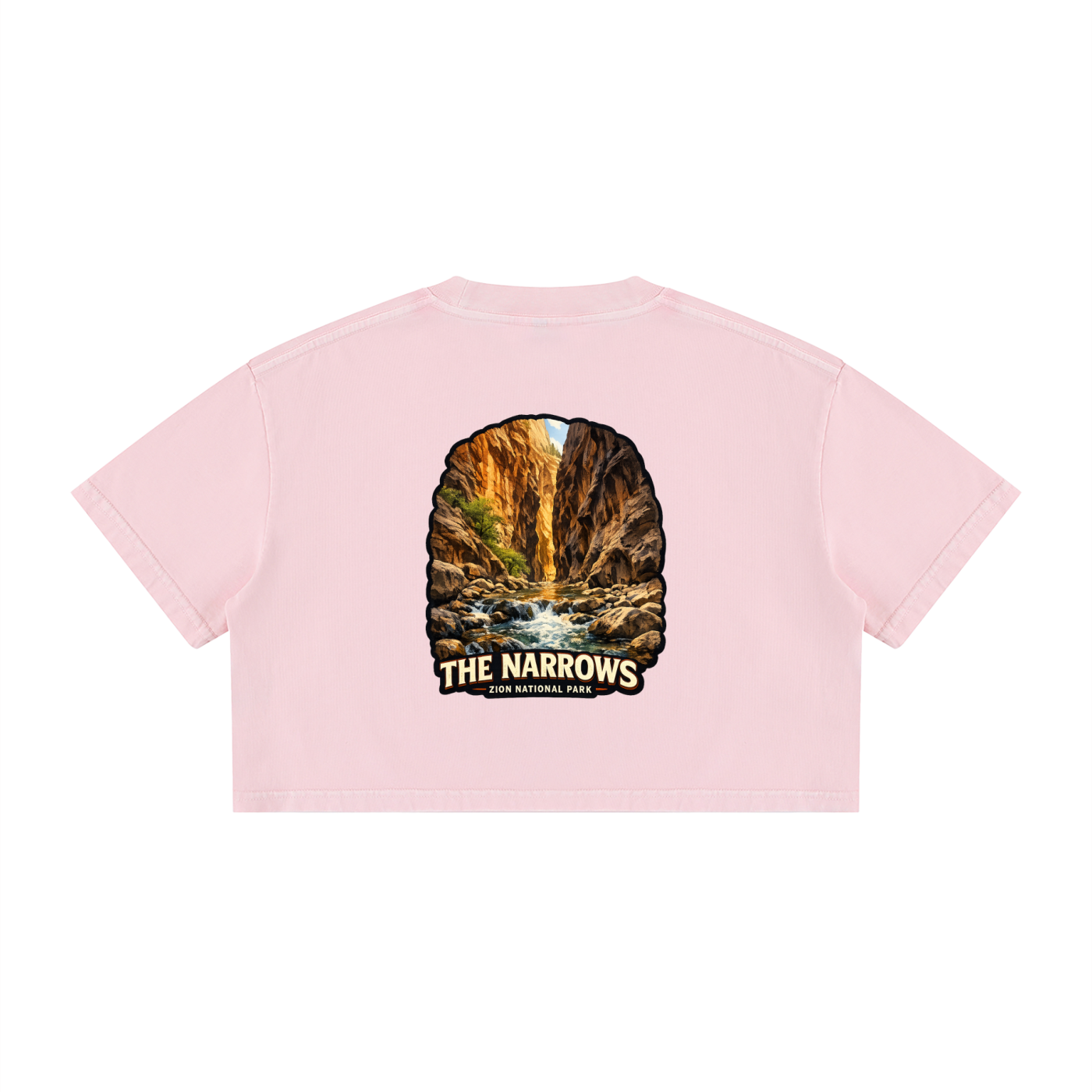 The Narrows  |  I did'um National Parks Collection  |  Women's Mineral Wash Cotton Crop T-Shirt