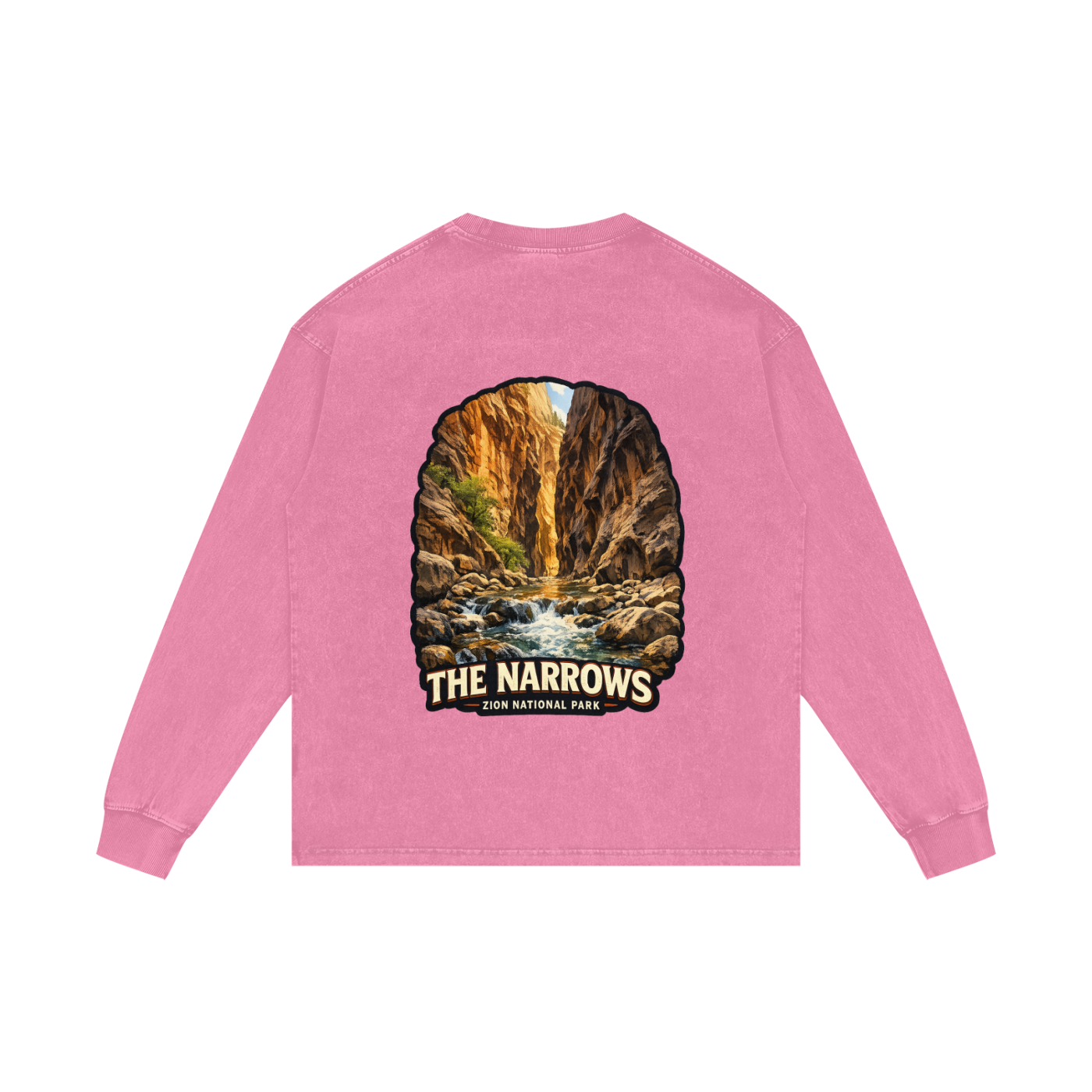 The Narrows  |  "I did'um"  National Parks Collection  |  Acid Wash Oversize Long Sleeve T-Shirt