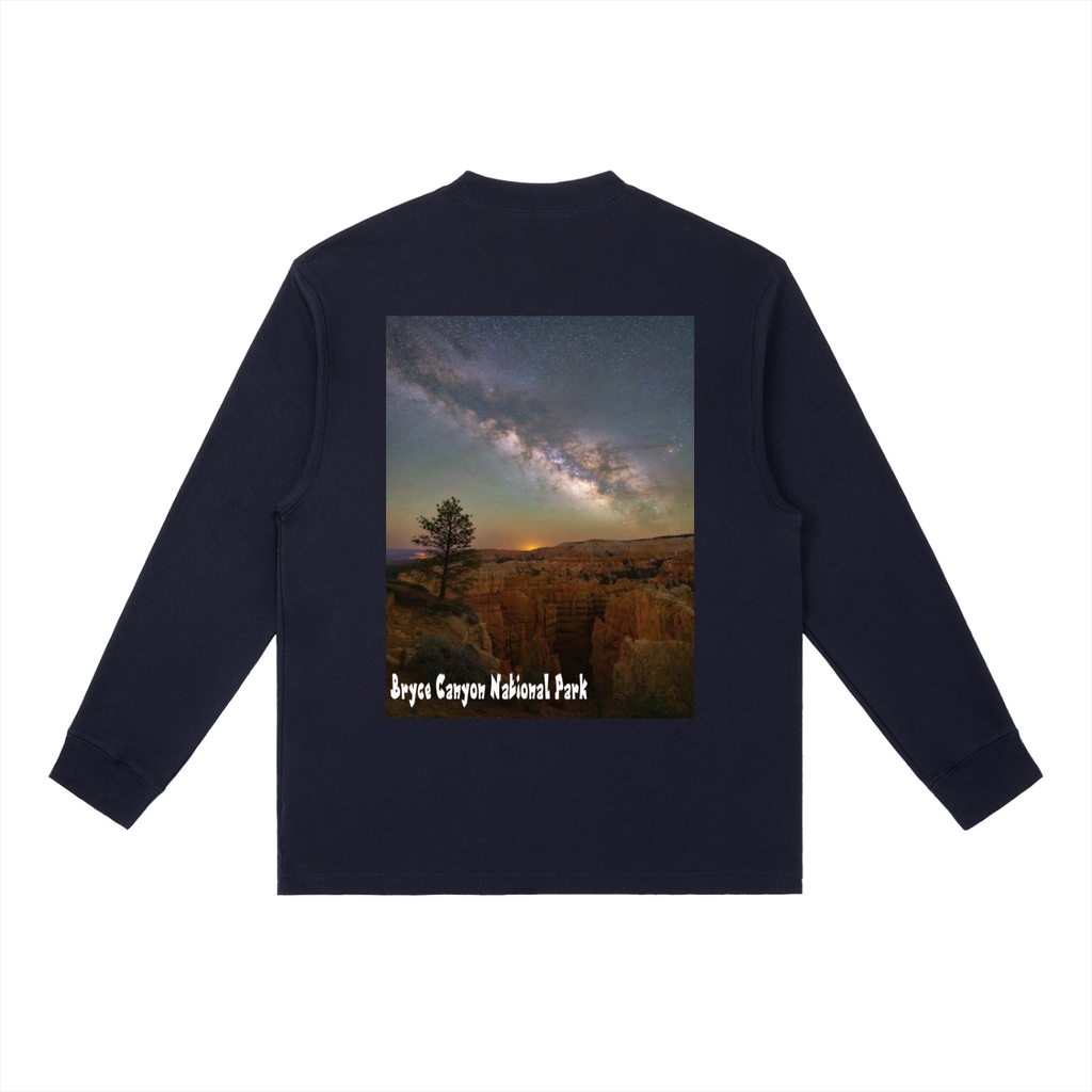 Bryce Canyon Milky Way Long Sleeve T Shirt  |   Unisex Dark Sky Collection  |   Stargazing National Park Tee