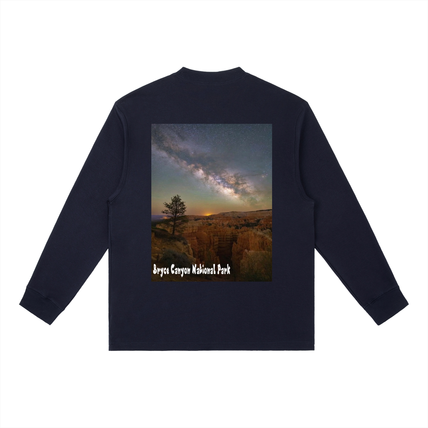 Bryce Canyon Milky Way Long Sleeve T Shirt  |   Unisex Dark Sky Collection  |   Stargazing National Park Tee