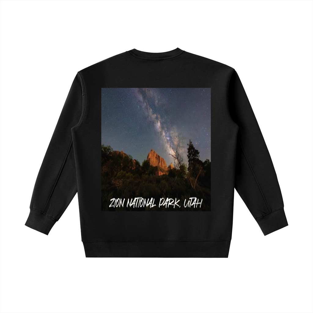 Milky Way Over The Watchman Heavyweight Sweatshirt   |   Zion National Park Dark Sky Collection  |   Unisex Stargazing Sweatshirt