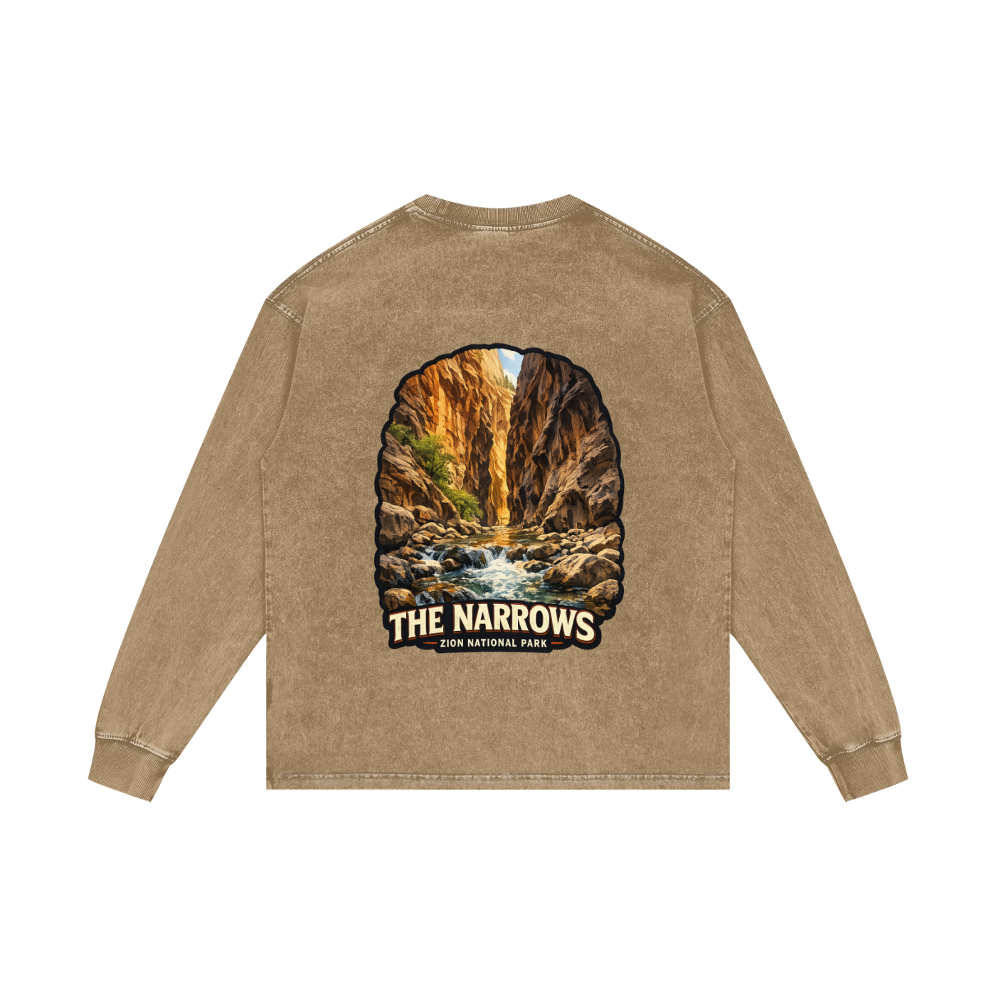 The Narrows  |  "I did'um"  National Parks Collection  |  Acid Wash Oversize Long Sleeve T-Shirt