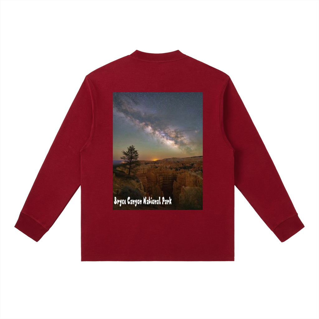 Bryce Canyon Milky Way Long Sleeve T Shirt  |   Unisex Dark Sky Collection  |   Stargazing National Park Tee