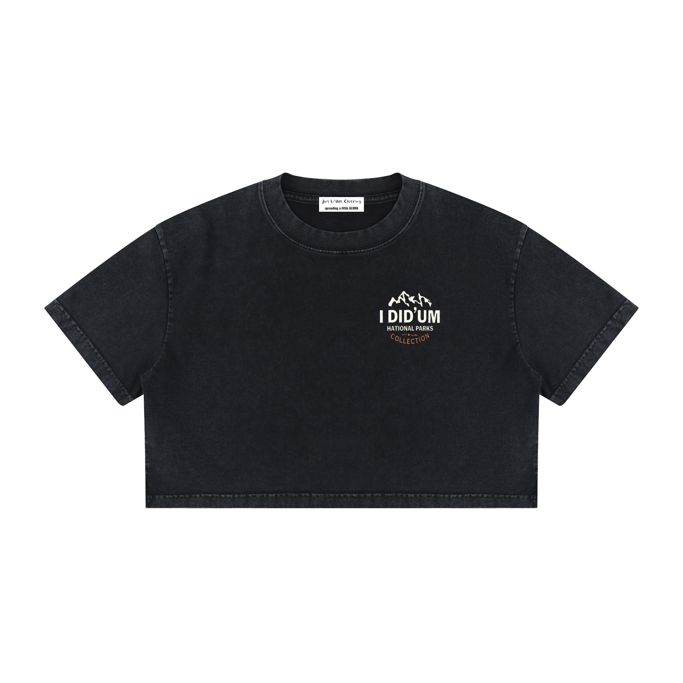 Angels Landing Zion National Park "I did'um" Women's Mineral Wash Cotton Crop T-Shirt