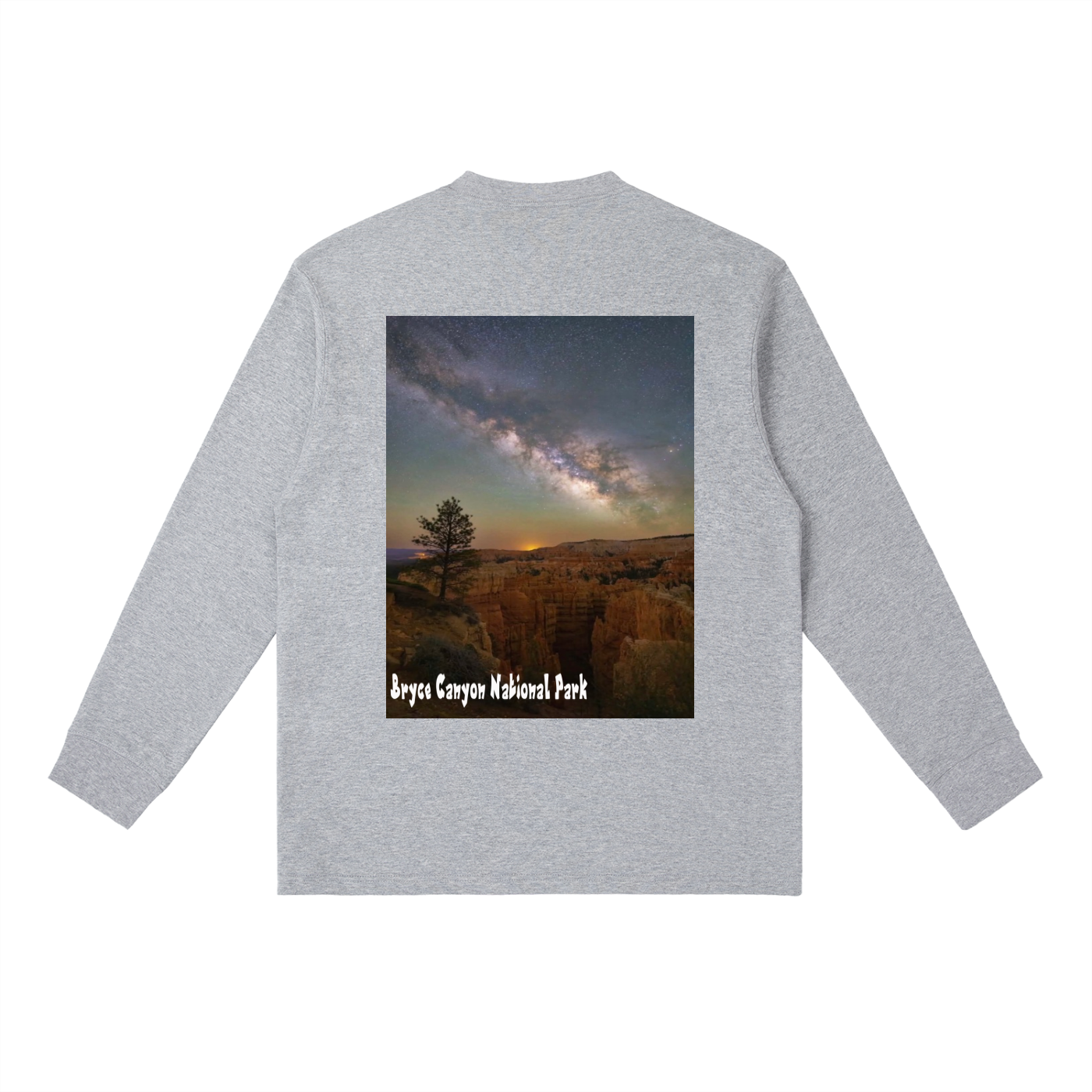 Bryce Canyon Milky Way Long Sleeve T Shirt  |   Unisex Dark Sky Collection  |   Stargazing National Park Tee