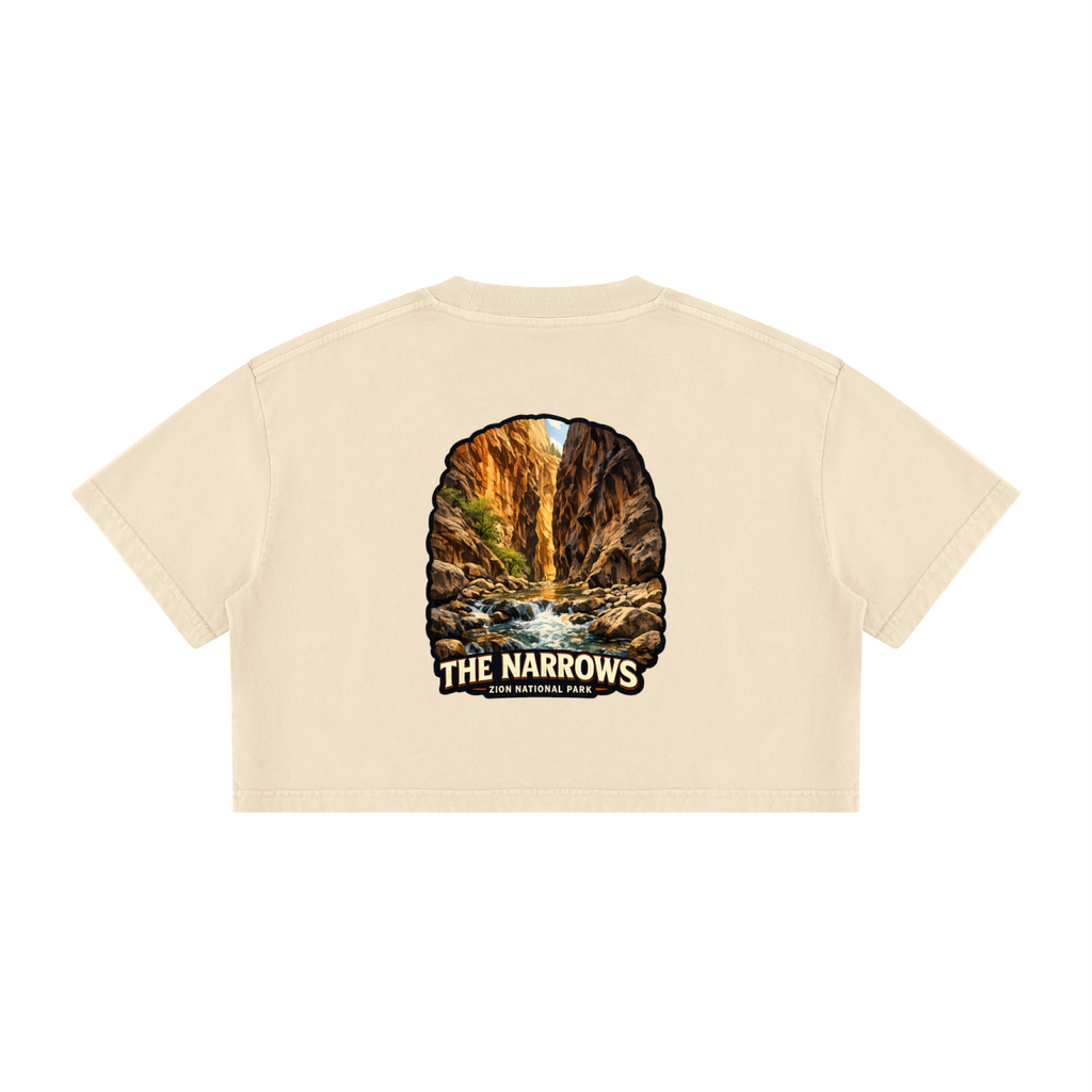 The Narrows  |  I did'um National Parks Collection  |  Women's Mineral Wash Cotton Crop T-Shirt