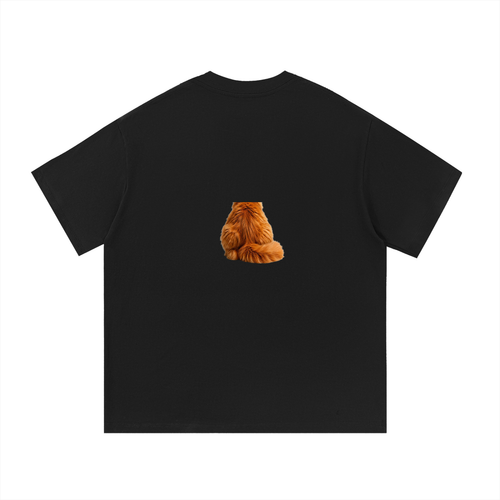 "Watcha Lookin' @!!" Custom Graphic T-Shirt | Slinky-Eye Orange Persian Cat